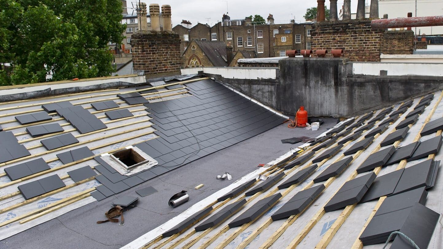 Newly completed roof on a London terraced house