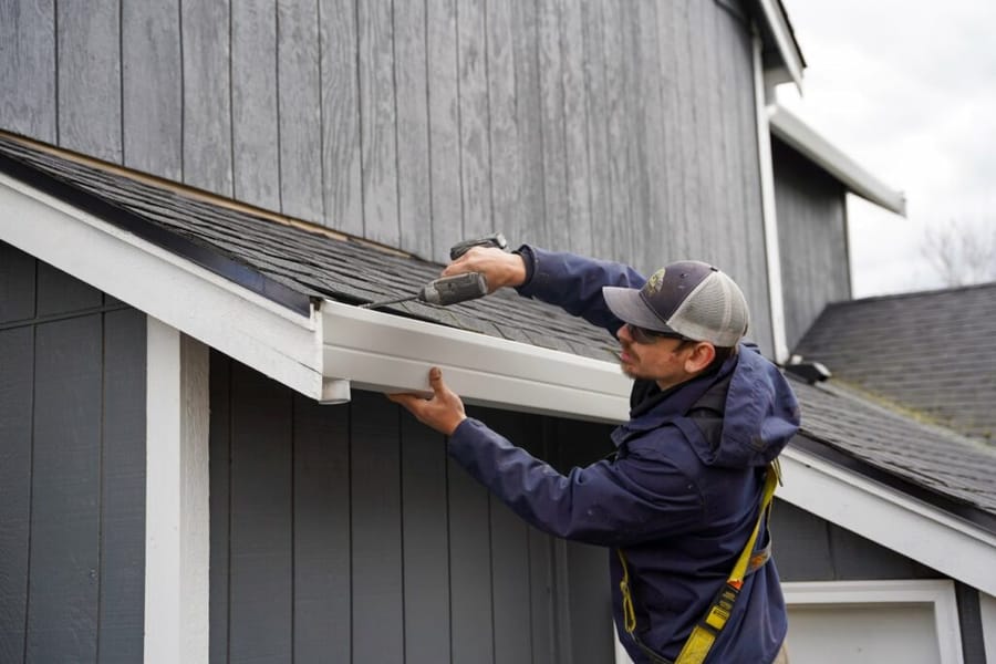 New guttering and fascia installation